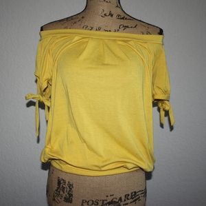 Yellow off the shoulder summer shirt